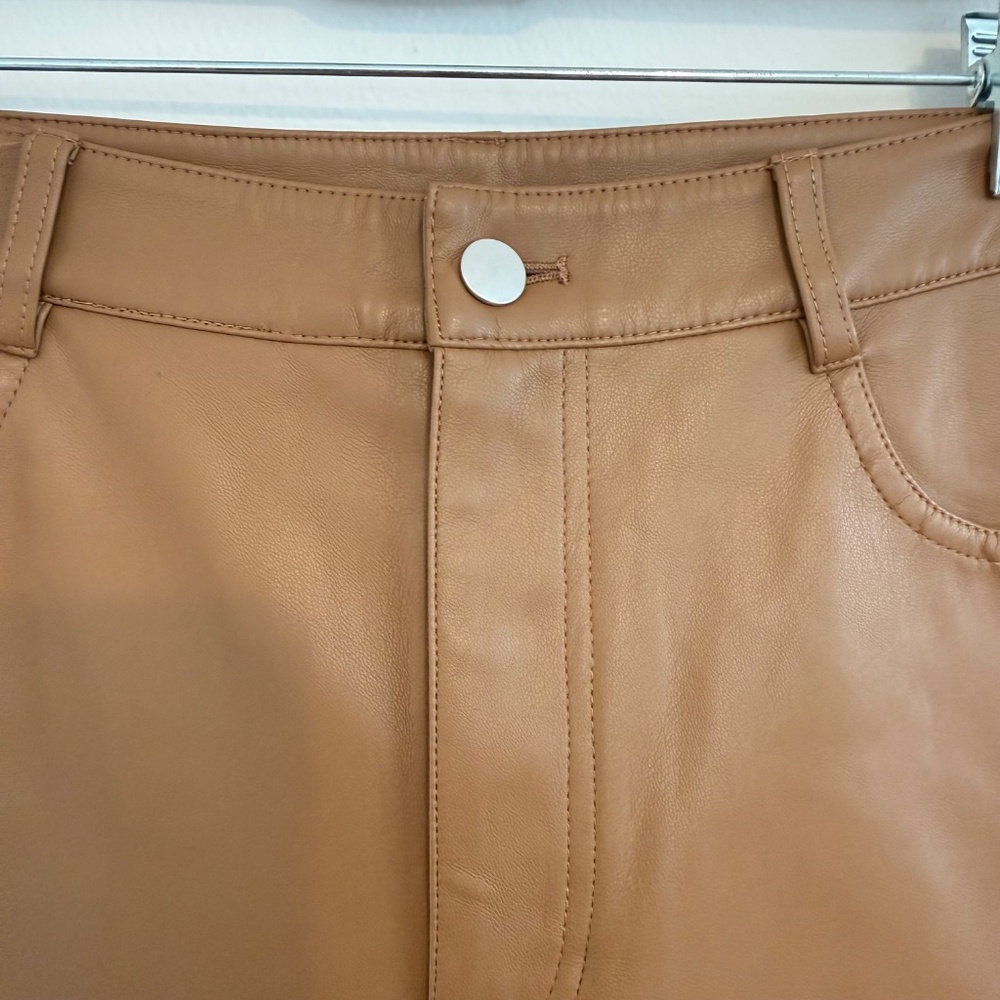 *Cami NYC Womens Hanie Caramel Brown Cropped Bootcut Vegan Leather Pants - Picture 8 of 14